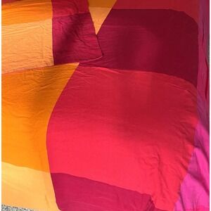 Ikea Brunkrissla Twin Size Duvet Cover 1 Std Pillowcase Colorblock 100% Cotton